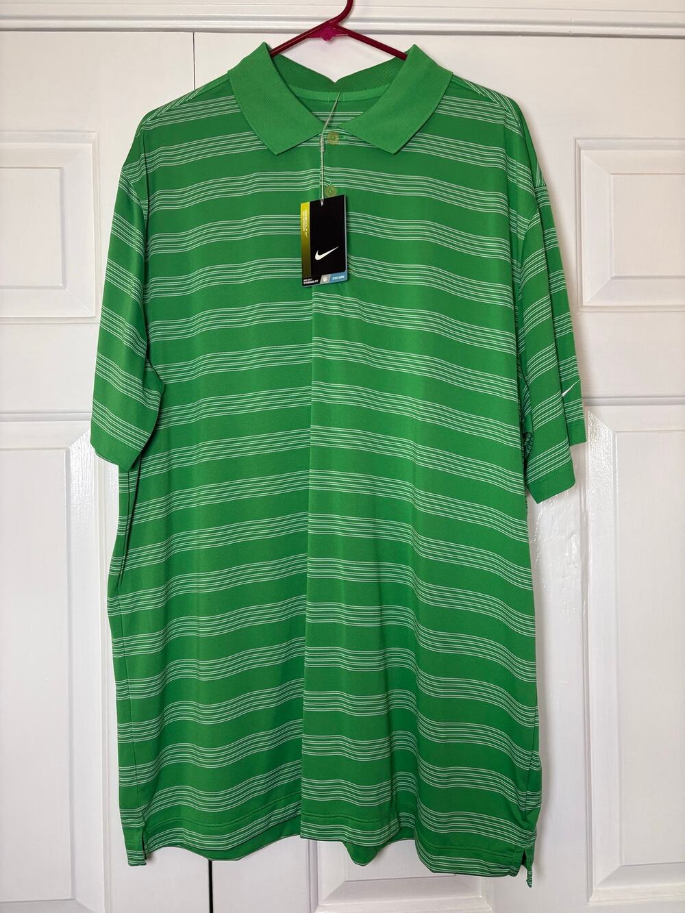Nike Golf Men's Green Short Sleeve Three Button Stay Cool Standard Fit Polo 2XL